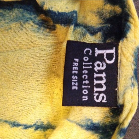 PAMS COLLECTION - SIZE FREE - HIGH LOW DRESS - YELLOW/BLUE - Picture 6 of 6